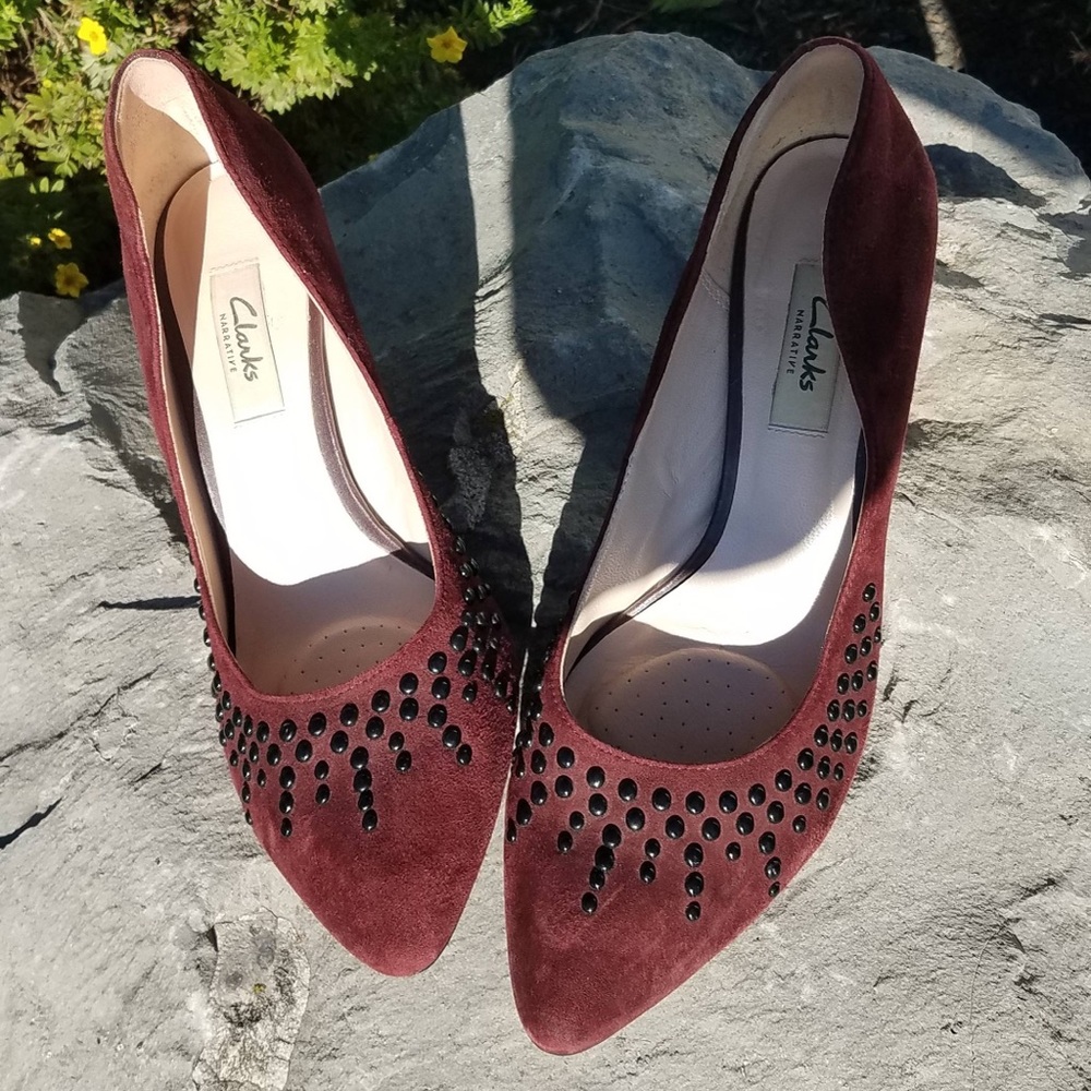 Clark’s maroon heels